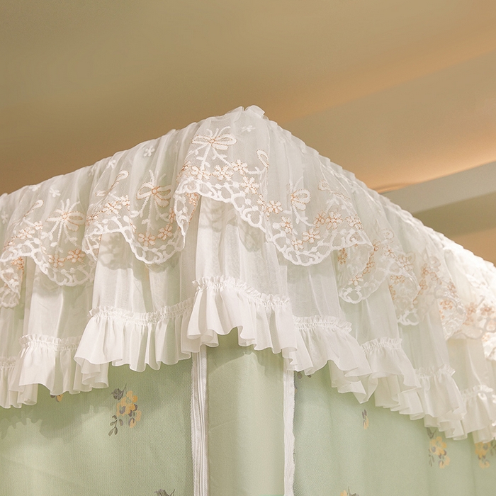 91家纺网 家纺一手货源 找家纺 富莱星蚊帐 2025新款无涂层温和植绒强遮光学生蚊帐-浅语 浅语-抹茶绿