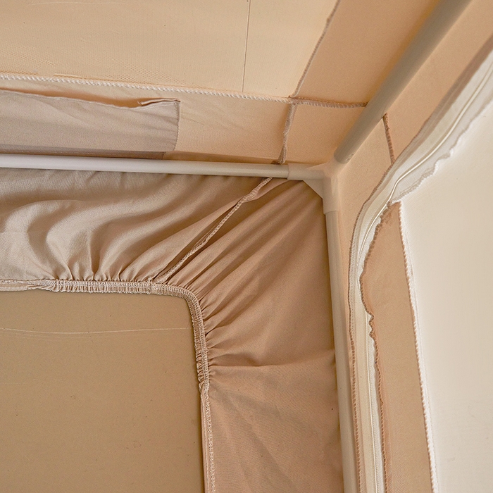 91家纺网 家纺一手货源 找家纺 富莱星蚊帐 2025新款无涂层温和植绒强遮光学生蚊帐-浅语 浅语-卡其