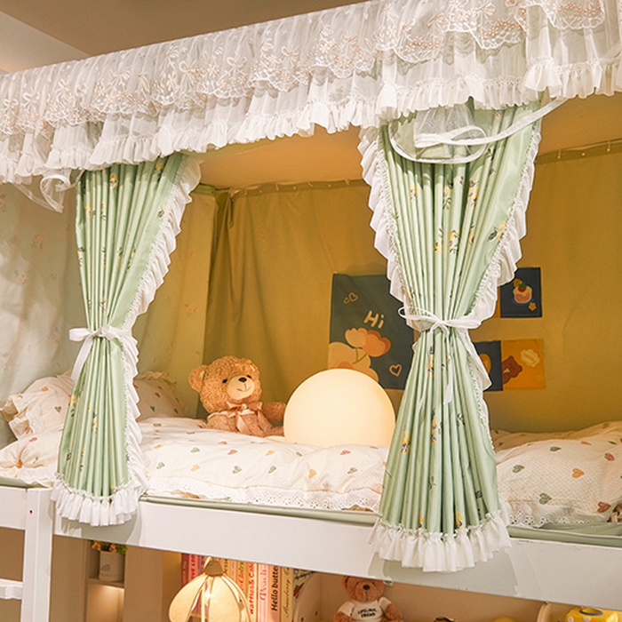 91家纺网 家纺一手货源 找家纺 富莱星蚊帐 2025新款无涂层温和植绒强遮光学生蚊帐-浅语 浅语-抹茶绿