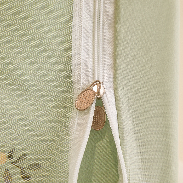 91家纺网 家纺一手货源 找家纺 富莱星蚊帐 2025新款无涂层温和植绒强遮光学生蚊帐-浅语 浅语-抹茶绿