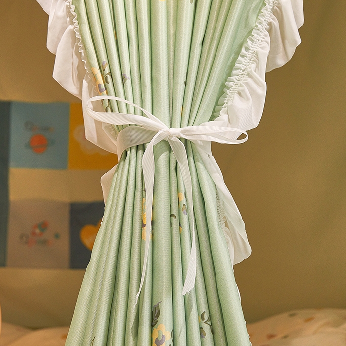 91家纺网 家纺一手货源 找家纺 富莱星蚊帐 2025新款无涂层温和植绒强遮光学生蚊帐-浅语 浅语-抹茶绿