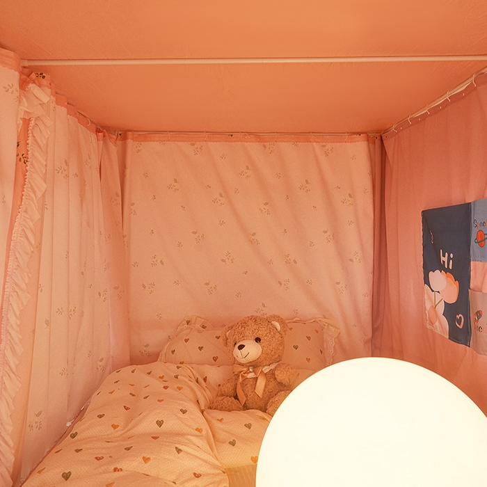 91家纺网 家纺一手货源 找家纺 富莱星蚊帐 2025新款无涂层温和植绒强遮光学生蚊帐-浅语 浅语-暖粉