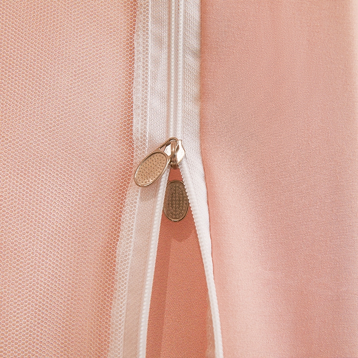 91家纺网 家纺一手货源 找家纺 富莱星蚊帐 2025新款无涂层温和植绒强遮光学生蚊帐-浅语 浅语-暖粉