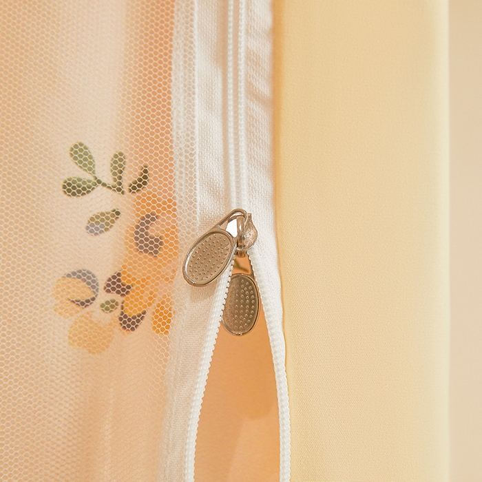 91家纺网 家纺一手货源 找家纺 富莱星蚊帐 2025新款无涂层温和植绒强遮光学生蚊帐-浅语 浅语-米黄