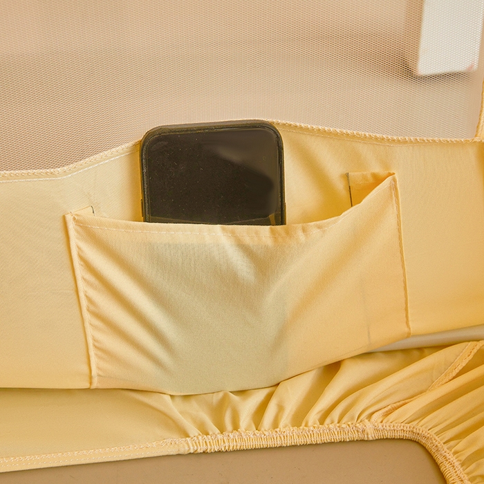 91家纺网 家纺一手货源 找家纺 富莱星蚊帐 2025新款无涂层温和植绒强遮光学生蚊帐-浅语 浅语-米黄