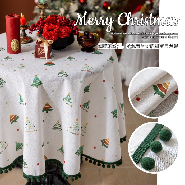 91家纺网 家纺一手货源 找家纺 （总）大梧纺织2025新款圣诞小树桌布