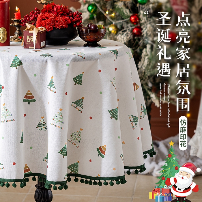 91家纺网 家纺一手货源 找家纺 （总）大梧纺织2025新款圣诞小树桌布