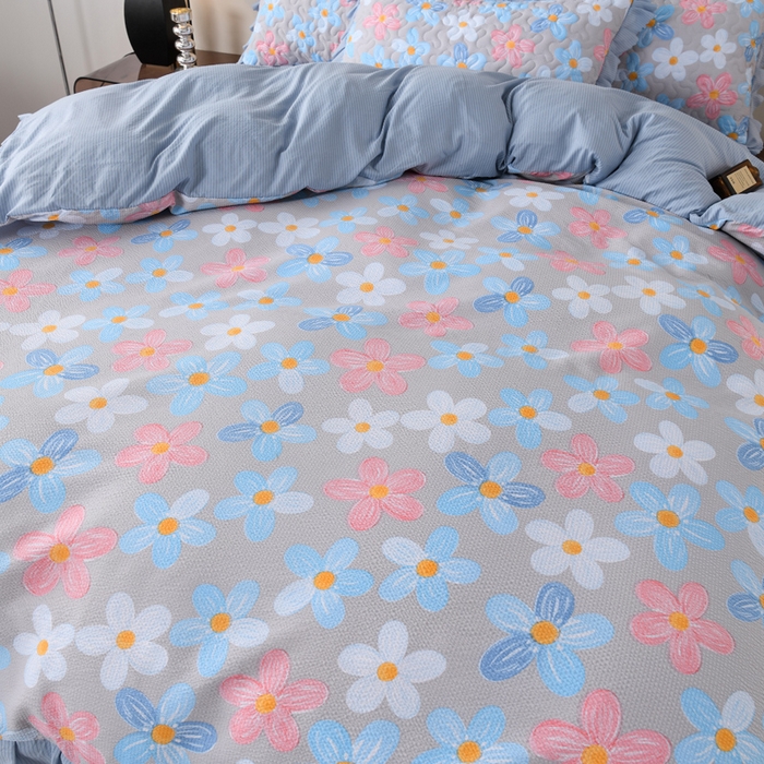 91家纺网 家纺一手货源 找家纺 （总）艾裙海 2025新款云感双层纱床盖四件套