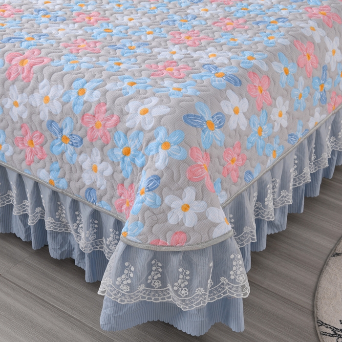 91家纺网 家纺一手货源 找家纺 （总）艾裙海 2025新款云感双层纱床盖四件套