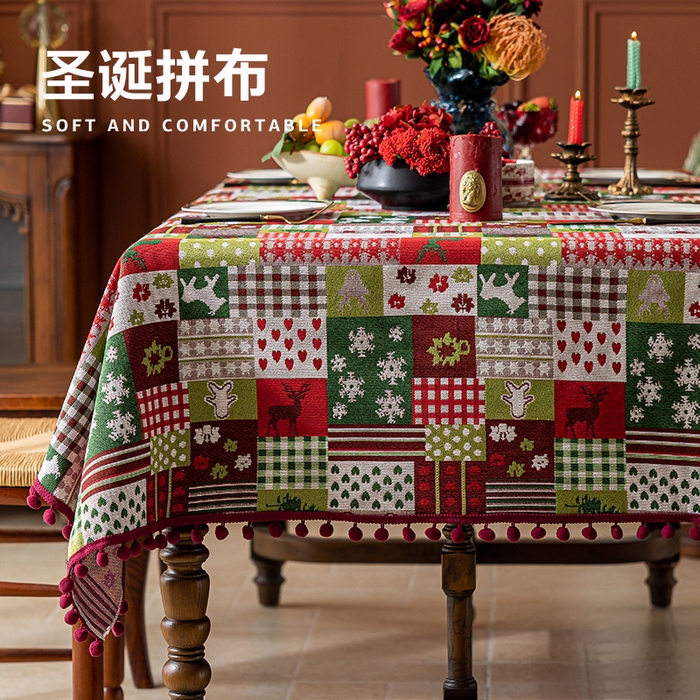 91家纺网 家纺一手货源 找家纺 （总）大梧2025新款圣诞绒球-桌布