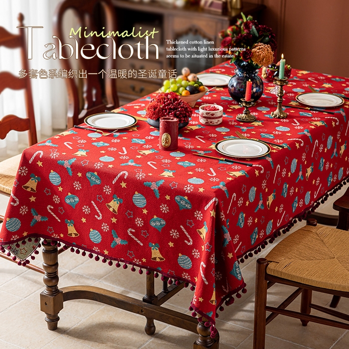 91家纺网 家纺一手货源 找家纺 （总）大梧2025新款圣诞绒球-桌布