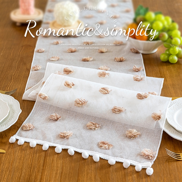 91家纺网 家纺一手货源 找家纺 （总）大梧2025新款球球纱桌旗