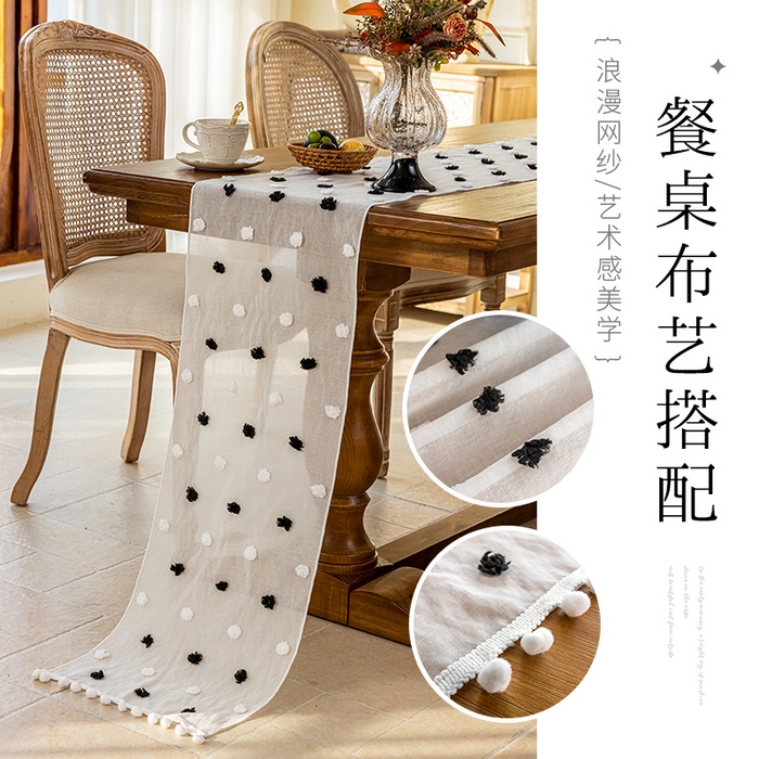 91家纺网 家纺一手货源 找家纺 （总）大梧2025新款球球纱桌旗