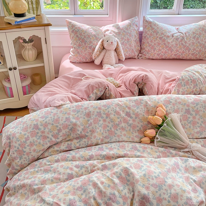 91家纺网 家纺一手货源 找家纺 （总）梦卓家纺 2025新款超柔云感双层纱四件套