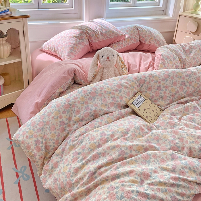 91家纺网 家纺一手货源 找家纺 （总）梦卓家纺 2025新款超柔云感双层纱四件套