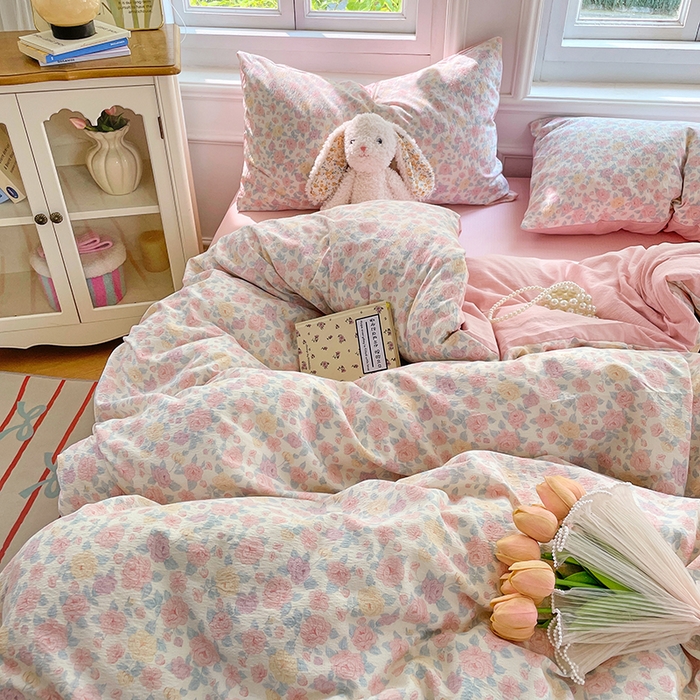 91家纺网 家纺一手货源 找家纺 （总）梦卓家纺 2025新款超柔云感双层纱四件套