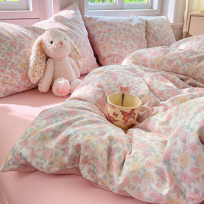 91家纺网 家纺一手货源 找家纺 （总）梦卓家纺 2025新款超柔云感双层纱四件套