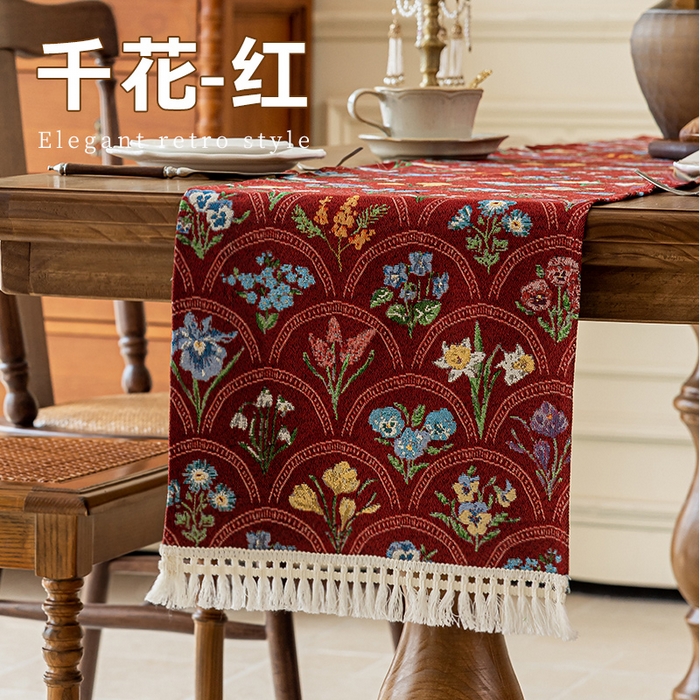 大梧2025新款千花桌旗 千花-红