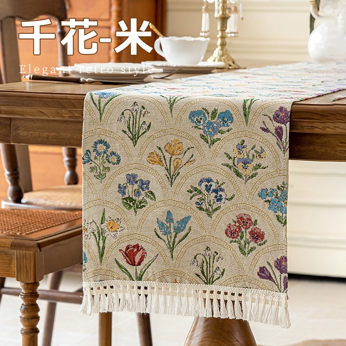 大梧2025新款千花桌旗 千花-米