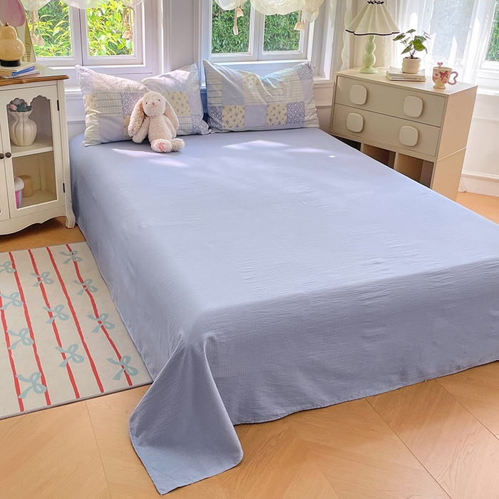 91家纺网 家纺一手货源 找家纺 梦卓家纺 2025新款超柔云感双层纱四件套 百福园