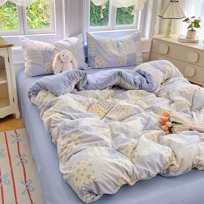 91家纺网 家纺一手货源 找家纺 梦卓家纺 2025新款超柔云感双层纱四件套 百福园