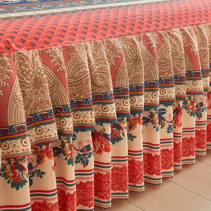 91家纺网 家纺一手货源 找家纺 艾裙海2025新款印花床裙三件套 -可跨境 波西米亚