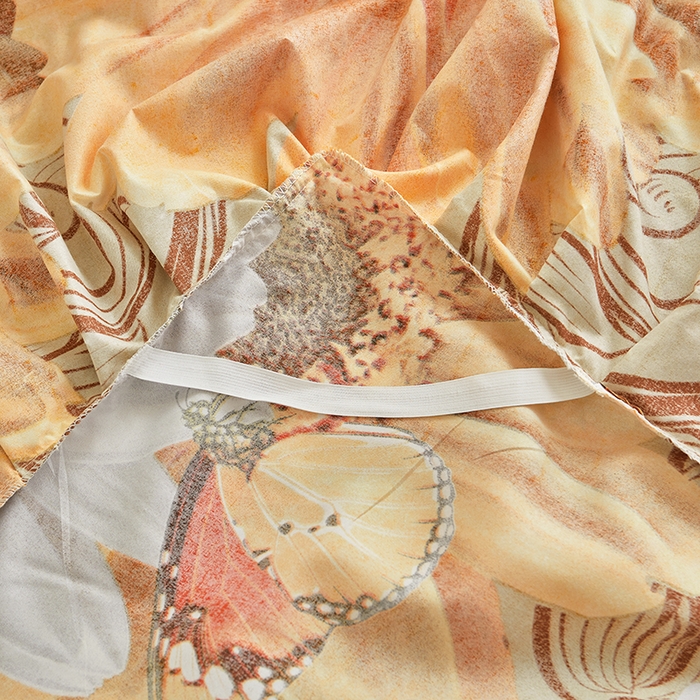 91家纺网 家纺一手货源 找家纺 艾裙海2025新款印花床裙三件套 -可跨境 碟舞葵花