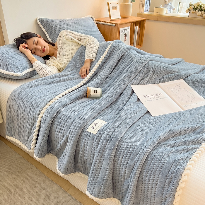 91家纺网 家纺一手货源 找家纺 （总）世纪绒品 2025新款A类提花绒白金款多功能毛毯