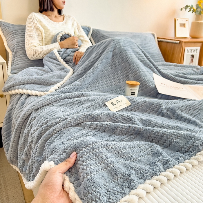 91家纺网 家纺一手货源 找家纺 （总）世纪绒品 2025新款A类提花绒白金款多功能毛毯