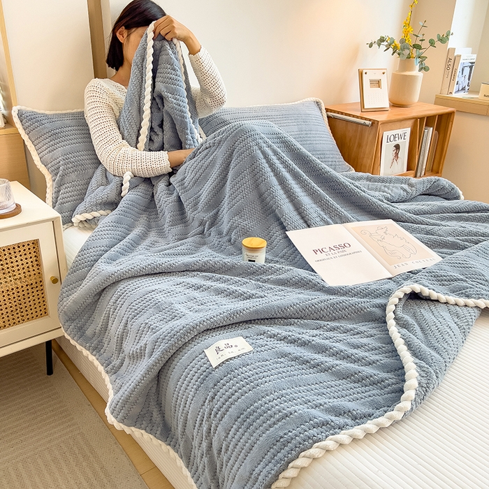 91家纺网 家纺一手货源 找家纺 （总）世纪绒品 2025新款A类提花绒白金款多功能毛毯