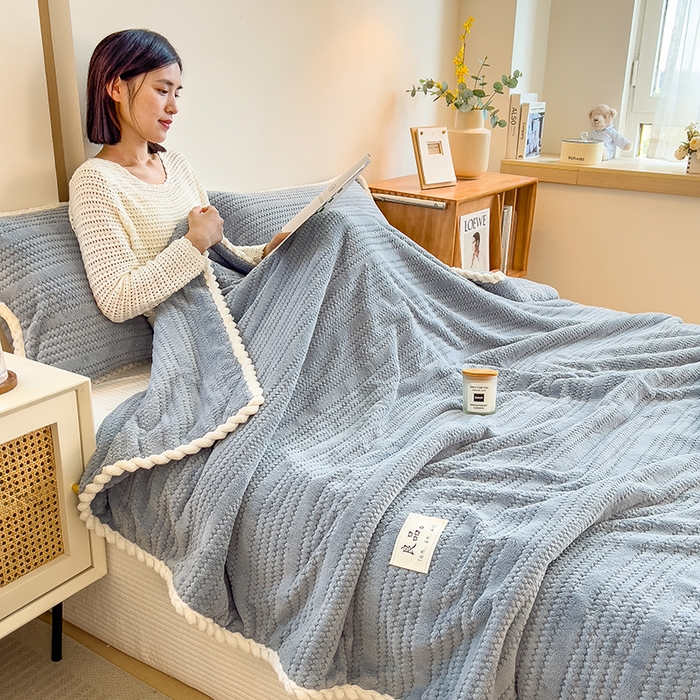 91家纺网 家纺一手货源 找家纺 （总）世纪绒品 2025新款A类提花绒白金款多功能毛毯