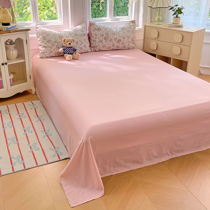 91家纺网 家纺一手货源 找家纺 梦卓家纺 2025新款超柔云感双层纱四件套 花间小熊