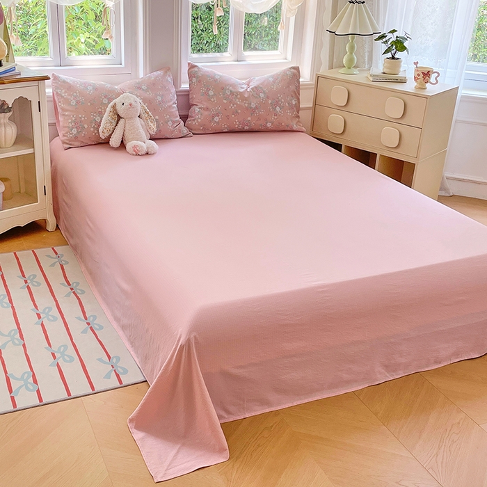 91家纺网 家纺一手货源 找家纺 梦卓家纺 2025新款超柔云感双层纱四件套 花漾甜心