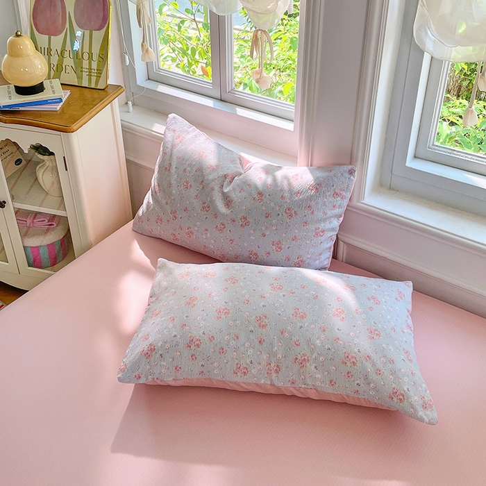 91家纺网 家纺一手货源 找家纺 梦卓家纺 2025新款超柔云感双层纱四件套 蓝聆风语