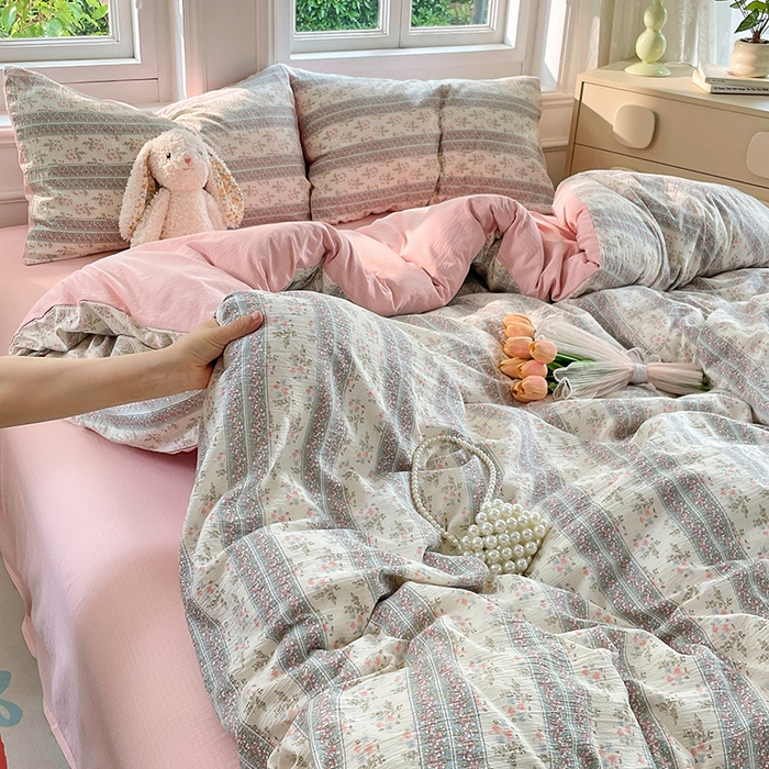 91家纺网 家纺一手货源 找家纺 梦卓家纺 2025新款超柔云感双层纱四件套 绿野仙踪