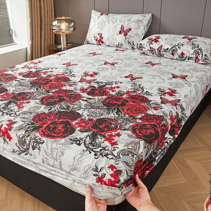 91家纺网 家纺一手货源 找家纺 （总）艾裙海2025新款印花床笠三件套 -可跨境