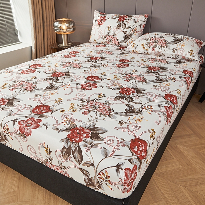 91家纺网 家纺一手货源 找家纺 （总）艾裙海2025新款印花床笠三件套 -可跨境