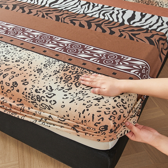 91家纺网 家纺一手货源 找家纺 艾裙海2025新款印花床笠三件套 -可跨境 斑马豹纹