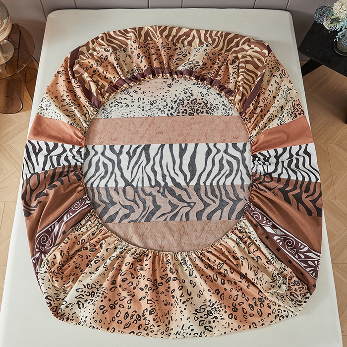 91家纺网 家纺一手货源 找家纺 艾裙海2025新款印花床笠三件套 -可跨境 斑马豹纹