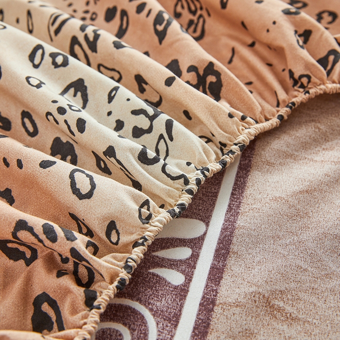 91家纺网 家纺一手货源 找家纺 艾裙海2025新款印花床笠三件套 -可跨境 斑马豹纹