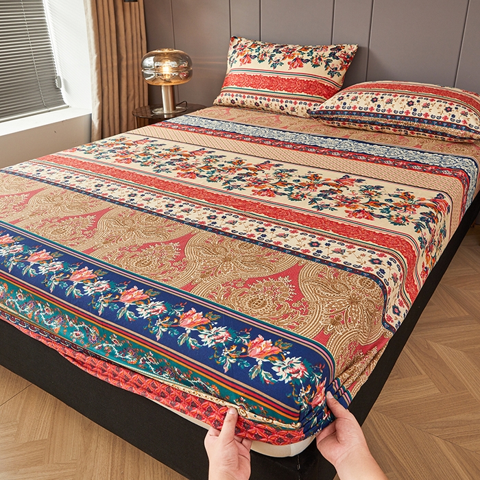 艾裙海2025新款印花床笠三件套 -可跨境 波西米亚