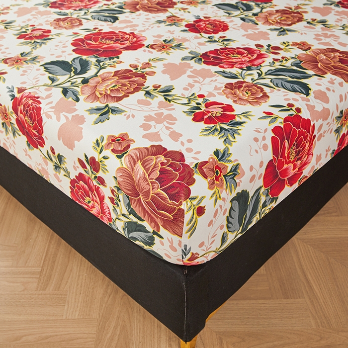 91家纺网 家纺一手货源 找家纺 艾裙海2025新款印花床笠三件套 -可跨境 国色牡丹