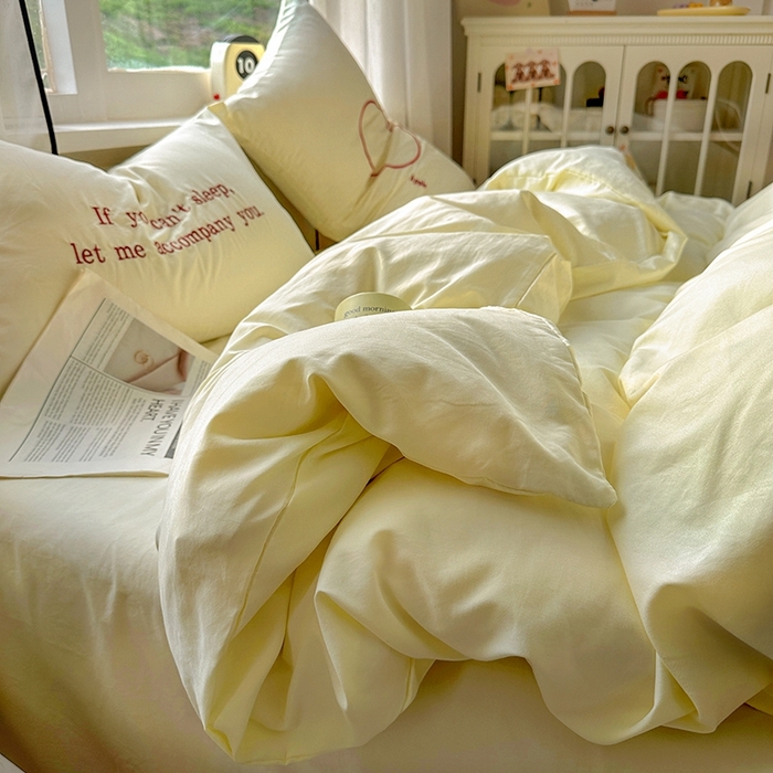 91家纺网 家纺一手货源 找家纺 老K (原美阁） 2025年新款水洗棉刺绣四件套学生季单人床宿舍三件套 小苹果