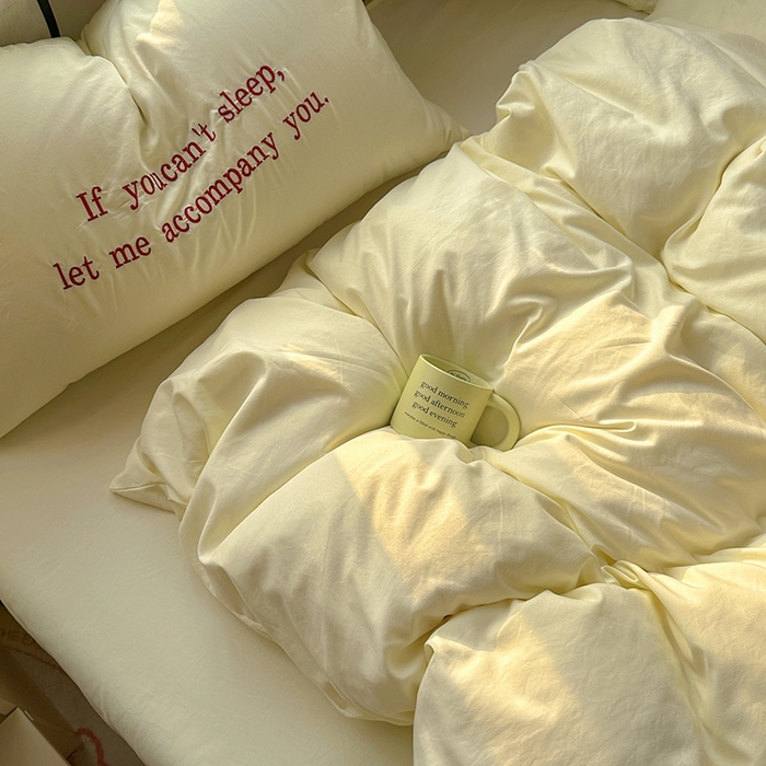 91家纺网 家纺一手货源 找家纺 老K (原美阁） 2025年新款水洗棉刺绣四件套学生季单人床宿舍三件套 小苹果