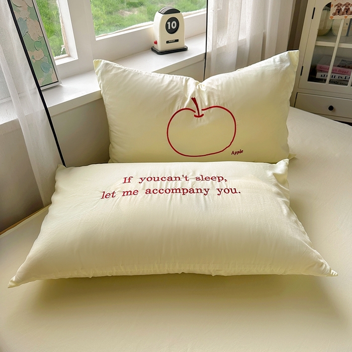 91家纺网 家纺一手货源 找家纺 老K (原美阁） 2025年新款水洗棉刺绣四件套学生季单人床宿舍三件套 小苹果