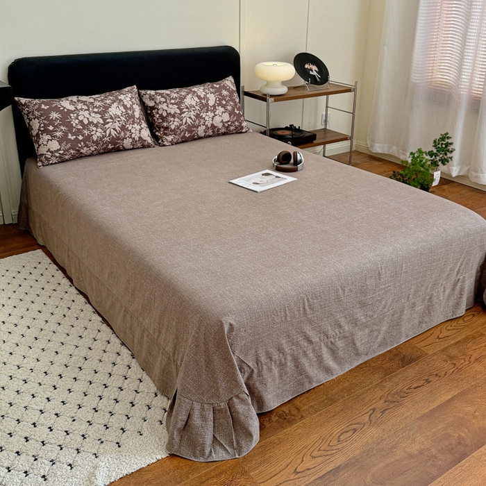 91家纺网 家纺一手货源 找家纺 （总2）金梦拉家纺 2025秋冬爆款新品高克重加厚原麻亚麻皱皱纱印花四件套