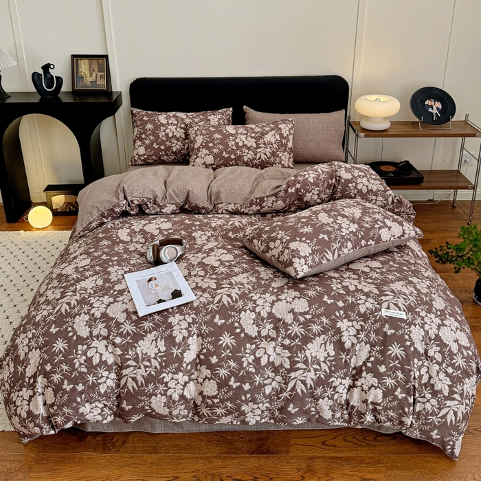 91家纺网 家纺一手货源 找家纺 （总2）金梦拉家纺 2025秋冬爆款新品高克重加厚原麻亚麻皱皱纱印花四件套