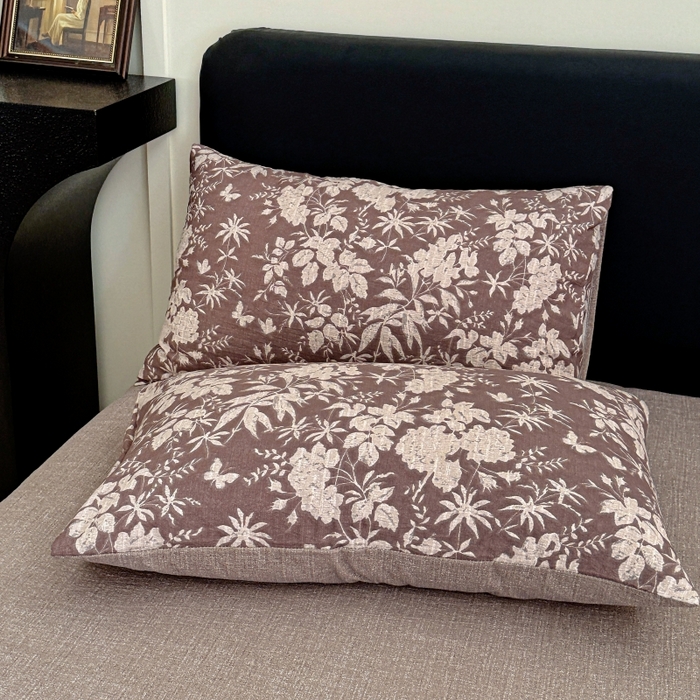 91家纺网 家纺一手货源 找家纺 （总2）金梦拉家纺 2025秋冬爆款新品高克重加厚原麻亚麻皱皱纱印花四件套