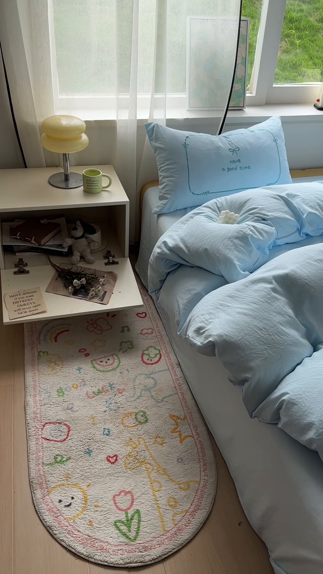 91家纺网 家纺一手货源 找家纺 老K (原美阁） 2025年新款水洗棉刺绣四件套学生季单人床宿舍三件套 晚安