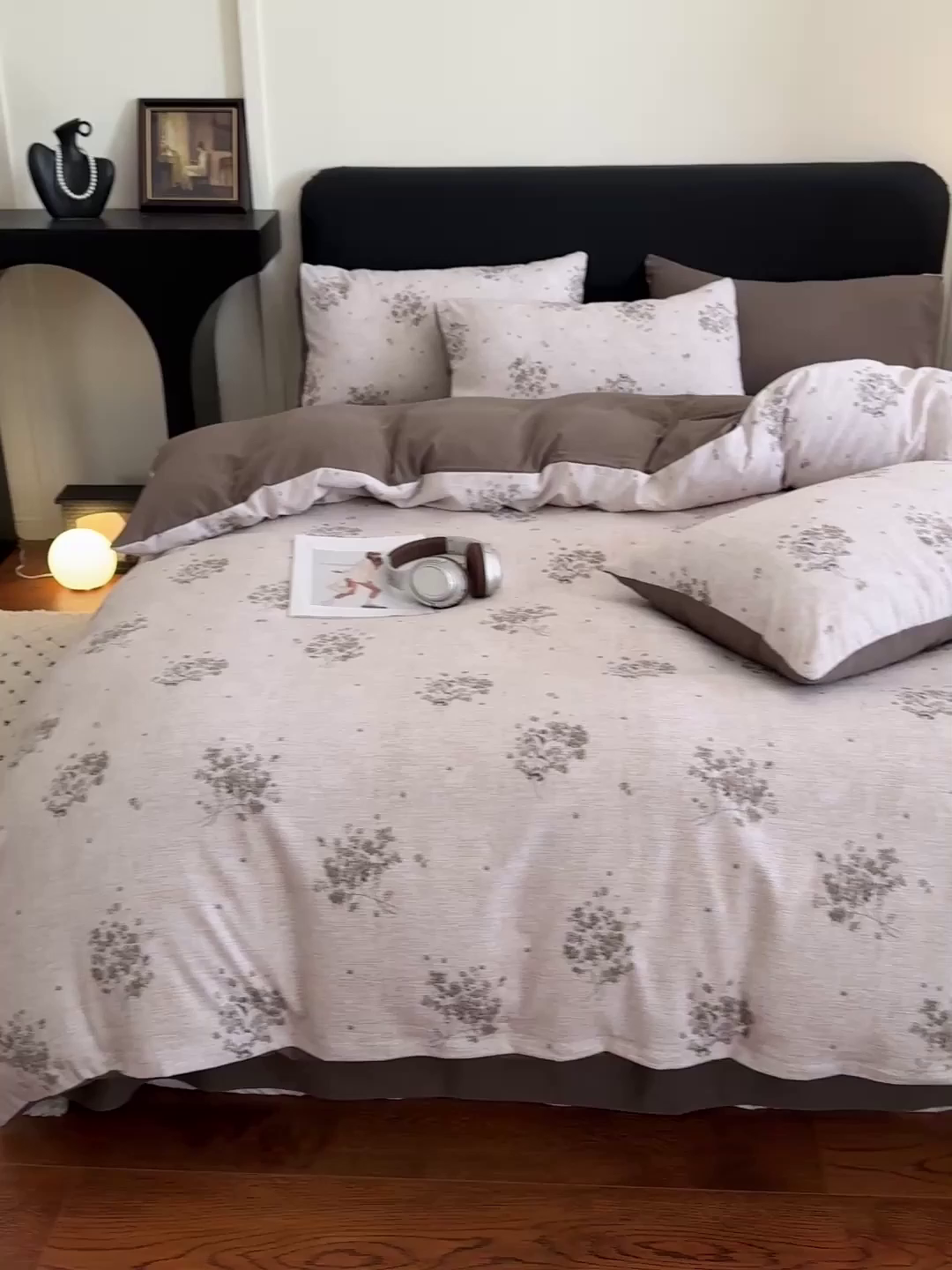 91家纺网 家纺一手货源 找家纺 金梦拉家纺 2025秋冬爆款新品高克重加厚原麻亚麻皱皱纱印花四件套 复古花